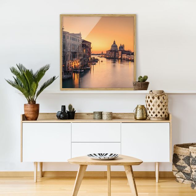 Quadri con cornice con architettura e skylines Venezia d'oro