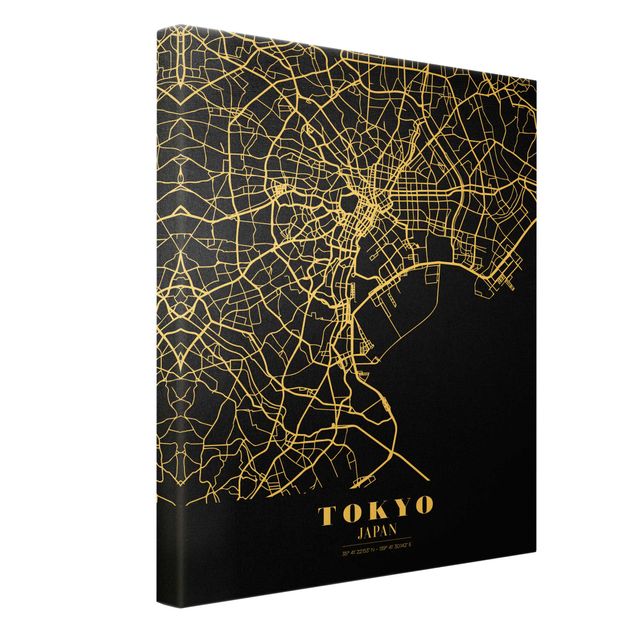 Quadri neri Mappa di Tokyo - Nero classico
