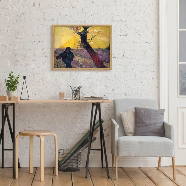 Post impressionismo quadri Vincent Van Gogh - Seminatore con sole al tramonto