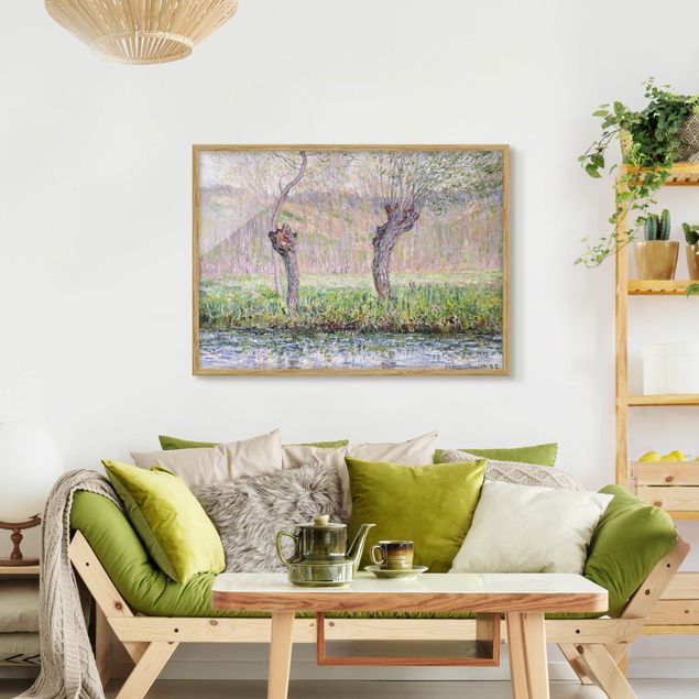 Stile di pittura Claude Monet - Alberi di salice in primavera