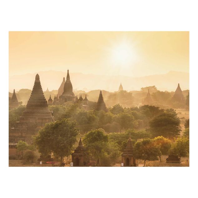Quadro città Il sole che tramonta su Bagan