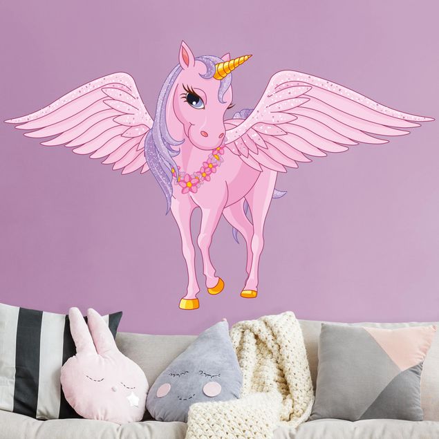 Adesivi murali unicorni Unicorno con ala