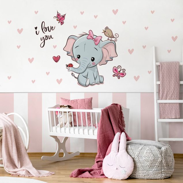 Adesivi murali elefante Elefante ti amo