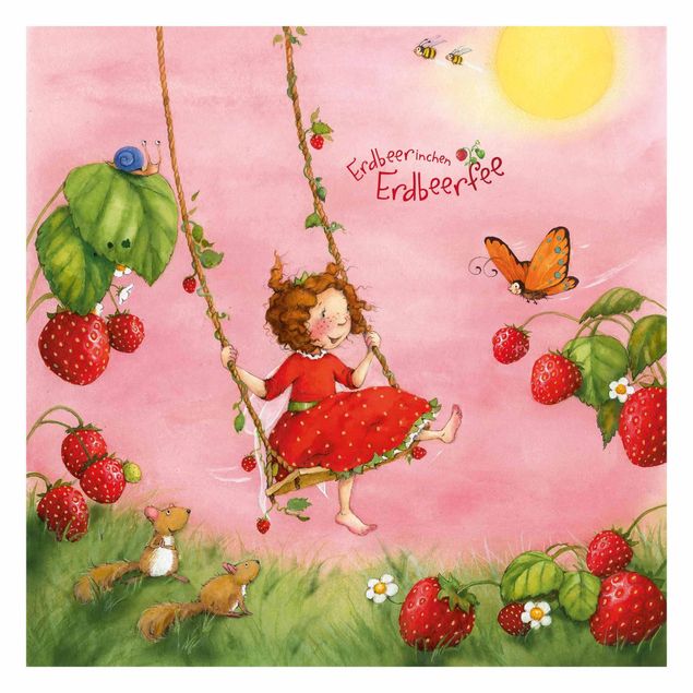 Carta da parati moderne The Strawberry Fairy - L'altalena dell'albero