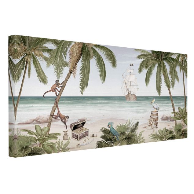 Quadri su tela con spiaggia Conquista dei Caraibi