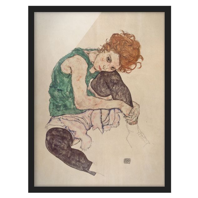 Quadri moderni   Egon Schiele - Donna seduta con ginocchio alzato
