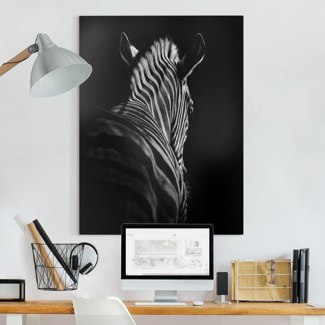 Quadri zebra Silhouette Zebra scuro