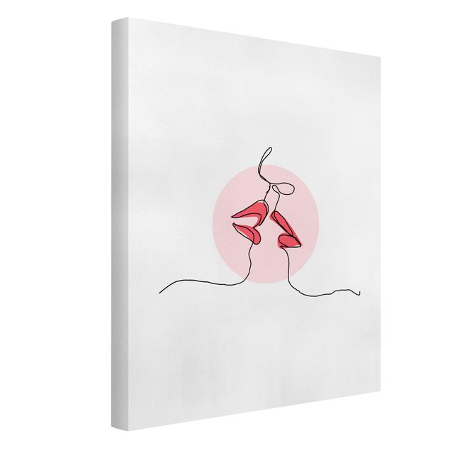 Amore quadri Line Art - Bacio di labbra