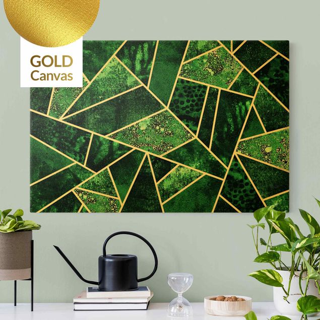 Riproduzioni su tela quadri famosi Smeraldo scuro con oro