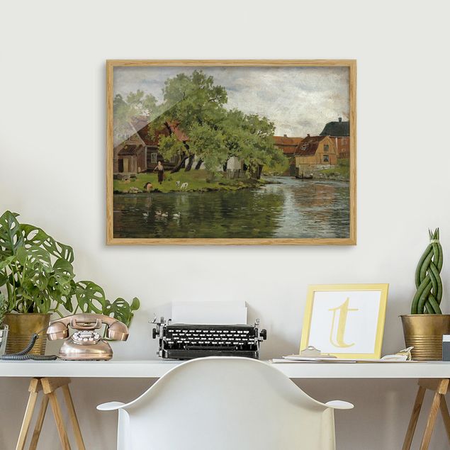Quadro post impressionista Edvard Munch - Scena sul fiume Akerselven