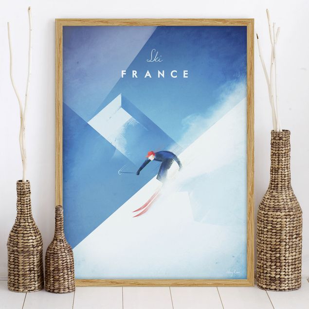 Quadri paesaggistici Poster di viaggio - Sciare in Francia