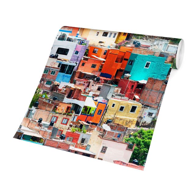 carta da parete Case colorate di fronte a Guanajuato