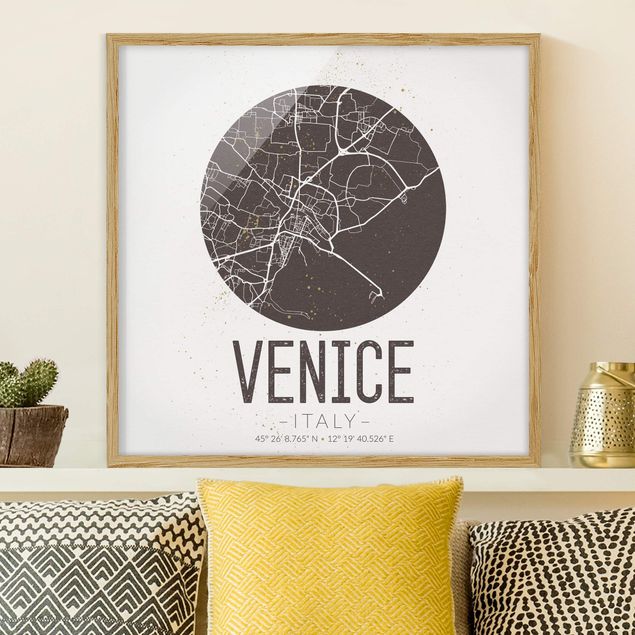 Quadri Italia Mappa di Venezia - Retrò