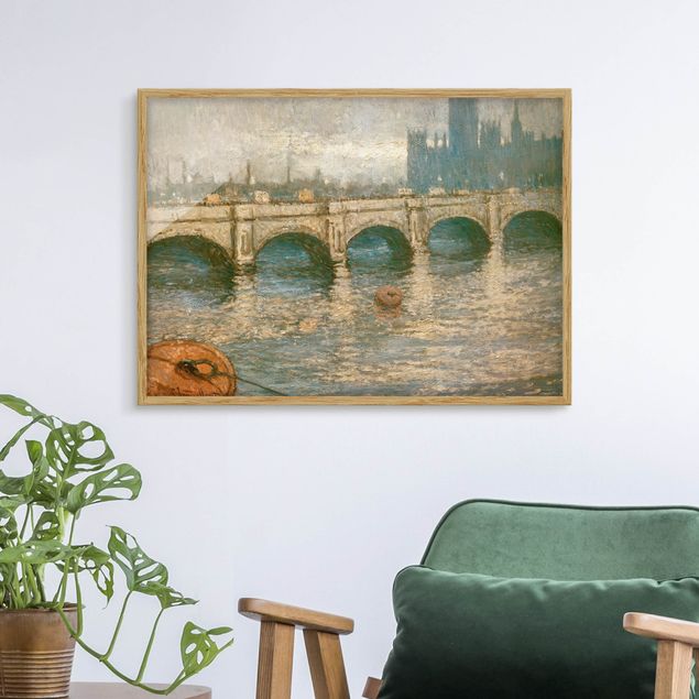 Stampe quadri famosi Claude Monet - Il ponte sul Tamigi e il palazzo del Parlamento a Londra