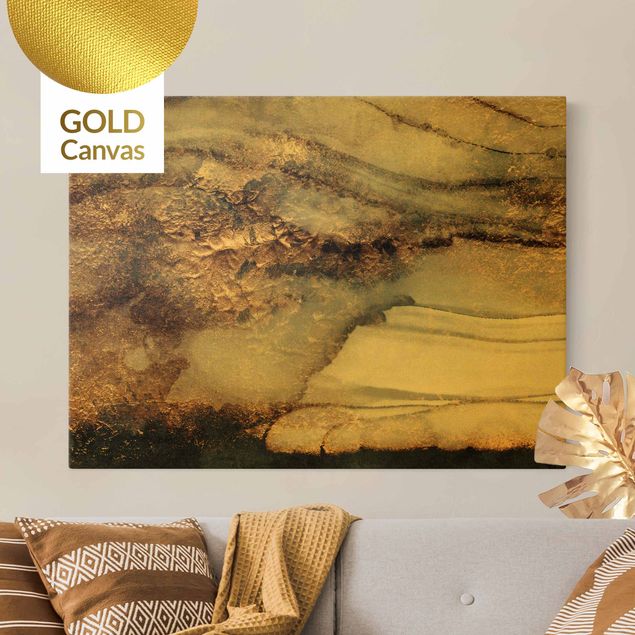 Quadro moderno Marmo d'oro dipinto