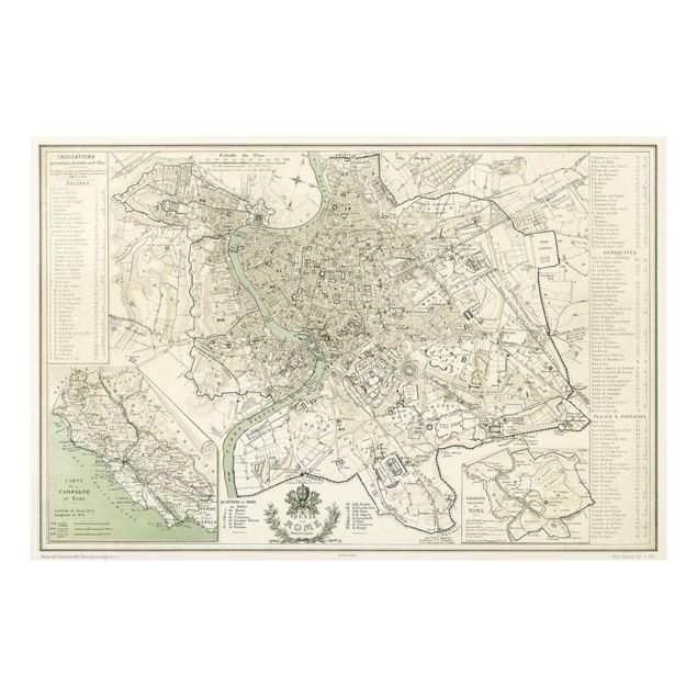 Stampe Mappa vintage Roma Antica