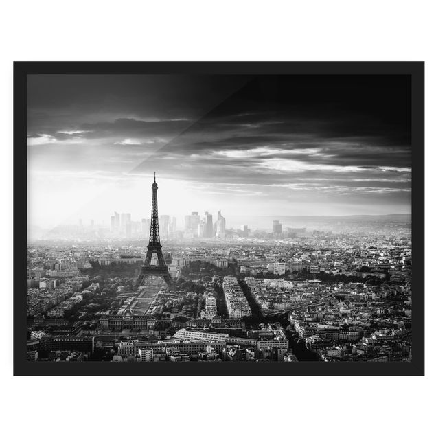 Quadri moderni   La Torre Eiffel dall'alto in bianco e nero