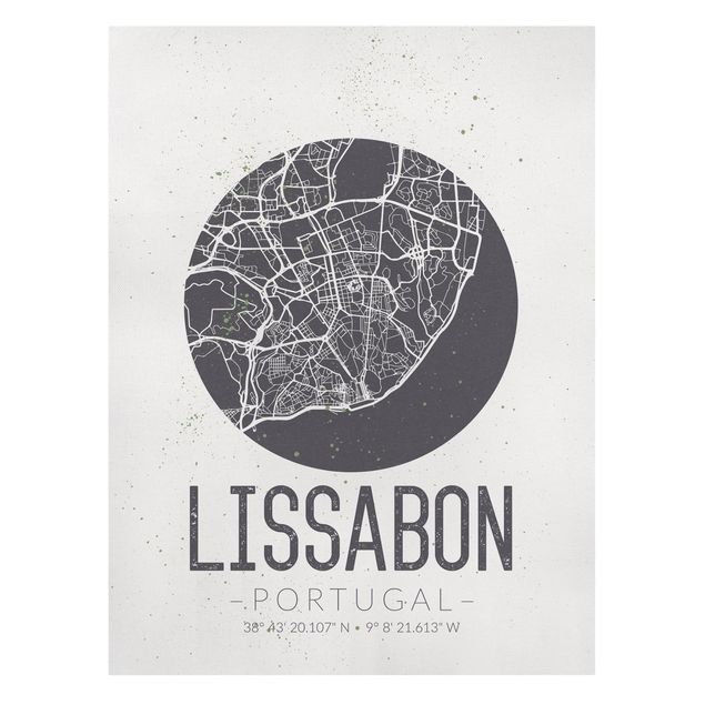 Stampe Mappa di Lisbona - Retrò