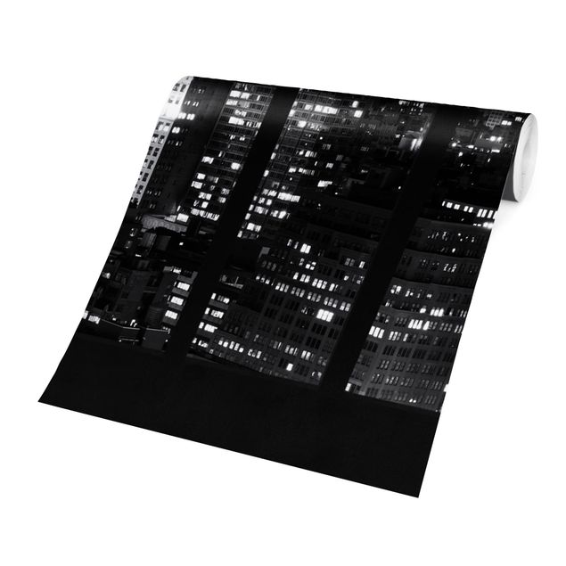 Carta da parati moderna Finestra - New York Skyline di notturno