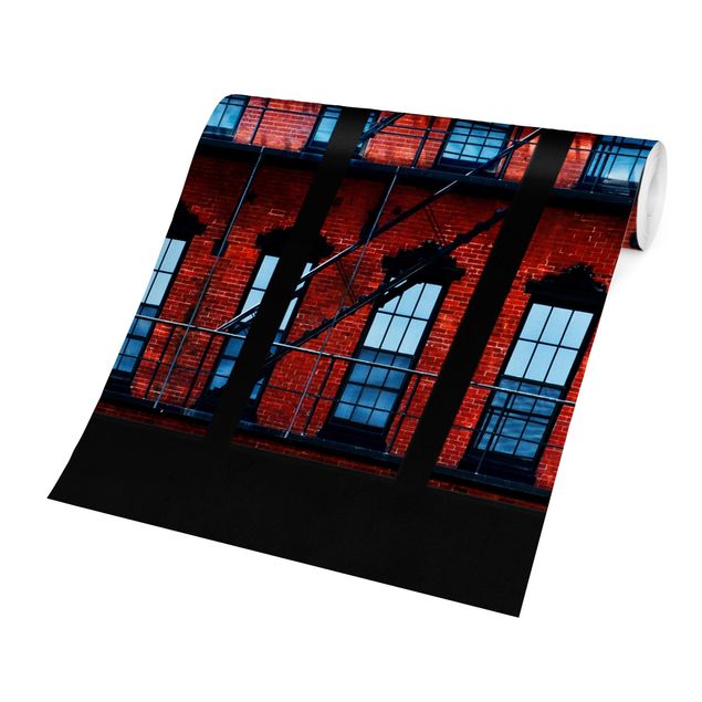 Carte da parati architettura Vista dalla finestra facciata rossa americana