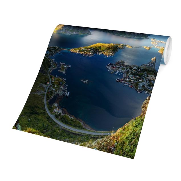 Carte da parati moderne Vista sul fiordo di Reinebringen
