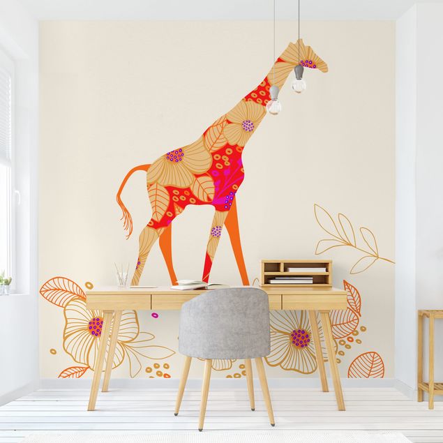 Decorazioni camera neonato Giraffa floreale