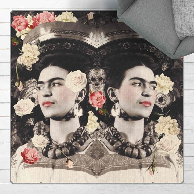 tappeto design moderno Frida Kahlo - Mare di fiori