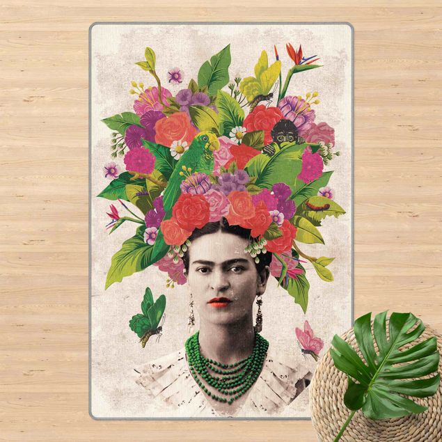 tappeto moderno Frida Kahlo - Ritratto di fiori