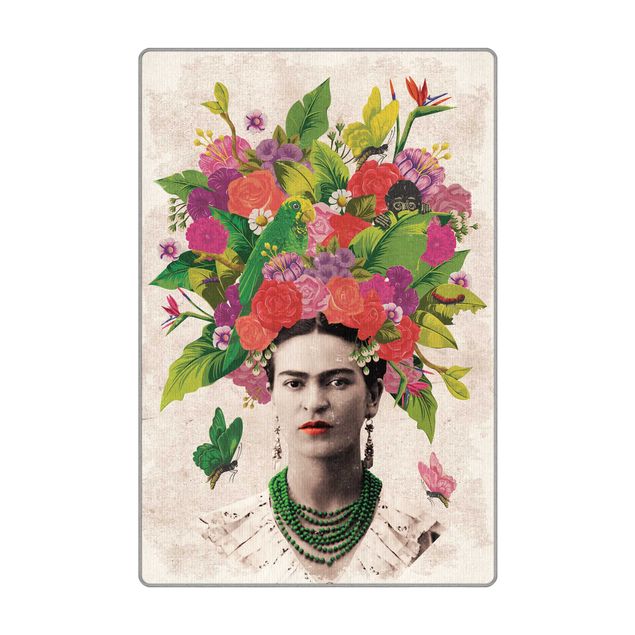 tappeto grande Frida Kahlo - Ritratto di fiori