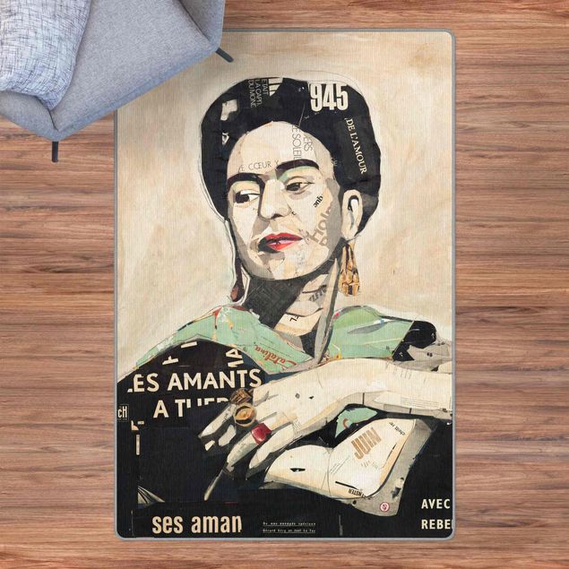 beige tappeti moderni soggiorno Frida Kahlo - Collage No.4