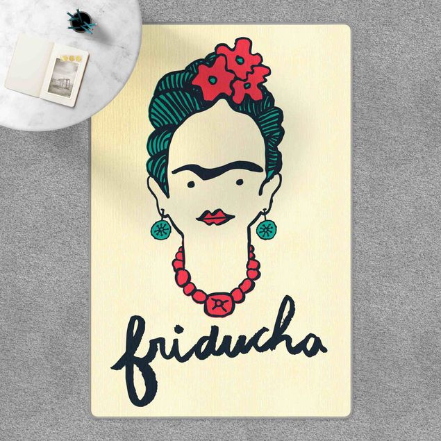 tappeto beige salotto Frida Kahlo - Friducha