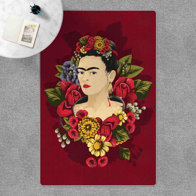tappeti floreali moderni Frida Kahlo - Rose