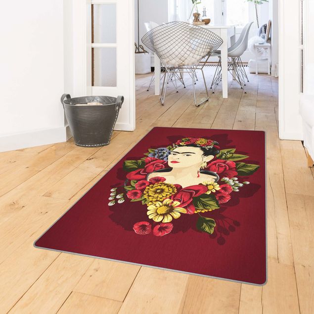 tappeto bagno bianco Frida Kahlo - Rose