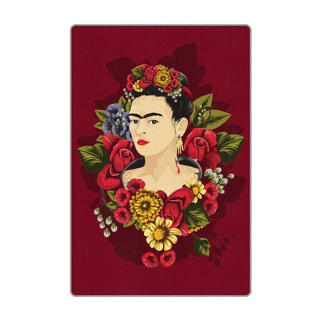 tappeti moderni soggiorno grandi Frida Kahlo - Rose