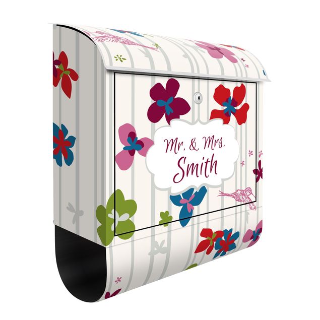 Cassette della posta con fiori Testo personalizzato Motivo floreale