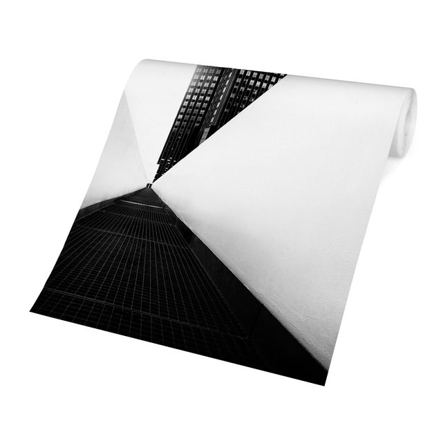 Carta da parati bianco e nero  Studio geometrico di architettura in bianco e nero