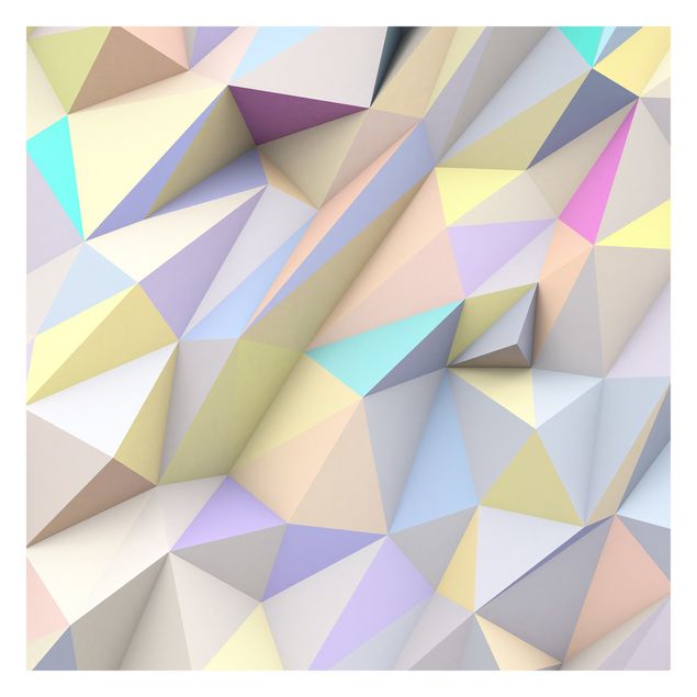 carta da parete Triangoli geometrici pastello in 3D