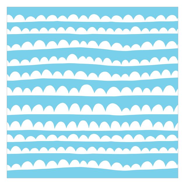 carta da parete Bande bianche di nuvole disegnate su un cielo blu