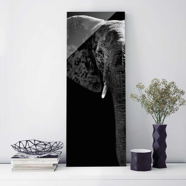 Quadri Africa Elefante africano in bianco e nero