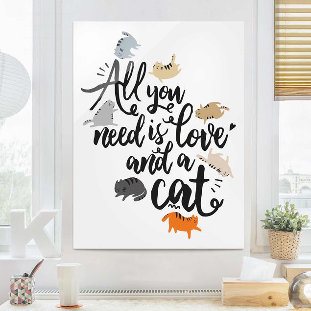 Quadri gatto All You Need Is Love And A Cat