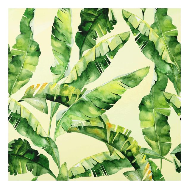 Stampe Acquerello sulle foglie di banano