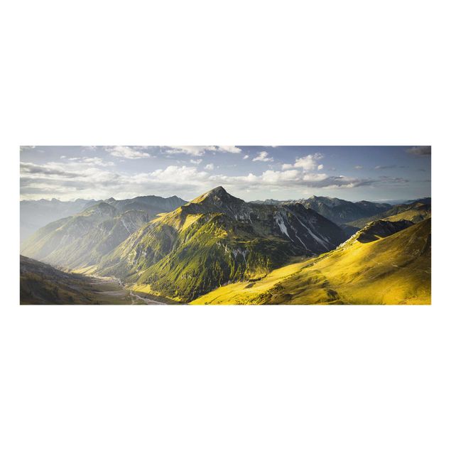 Quadro moderno Montagne e valle delle Alpi di Lechtal in Tirolo