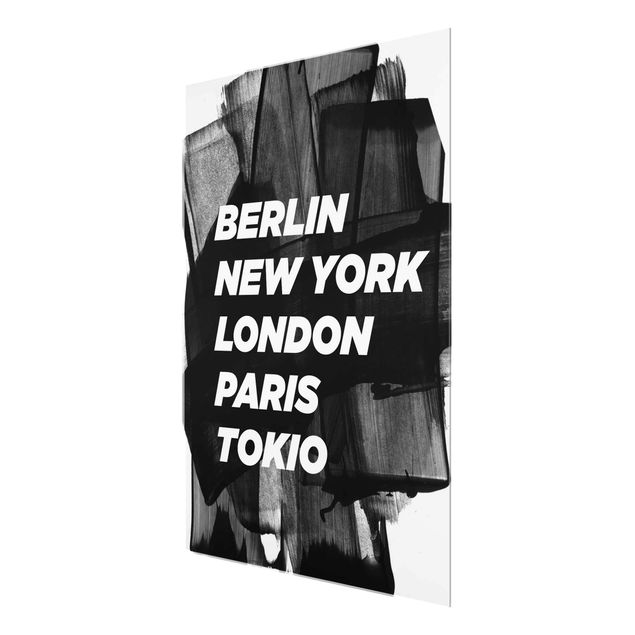 Quadri in vetro con architettura e skylines Berlino New York Londra