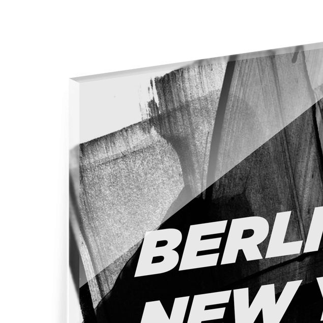 Quadri in vetro in bianco e nero Berlino New York Londra