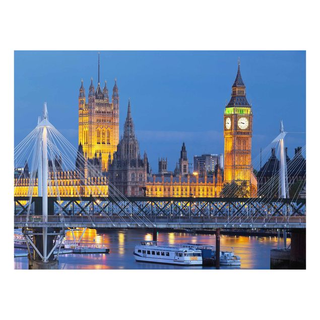 Quadri città Big Ben e Westminster Palace a Londra di notte