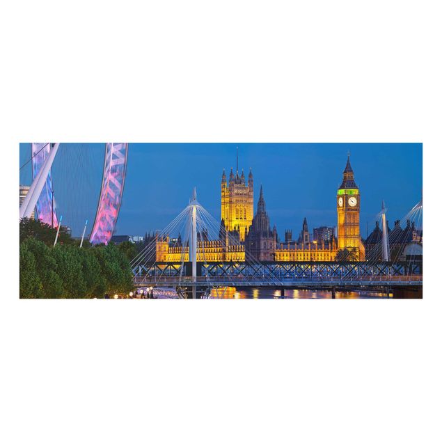 Quadri città Big Ben e Westminster Palace a Londra di notte