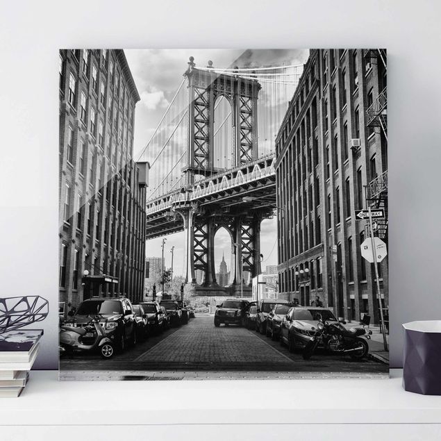 Quadri in vetro New York Ponte di Manhattan in America
