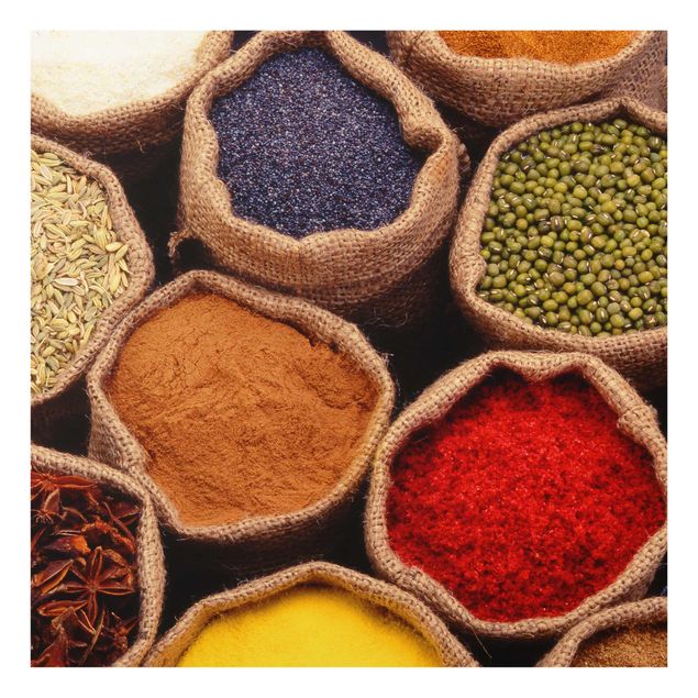 Quadro in vetro - Colourful Spices - Quadrato 1:1