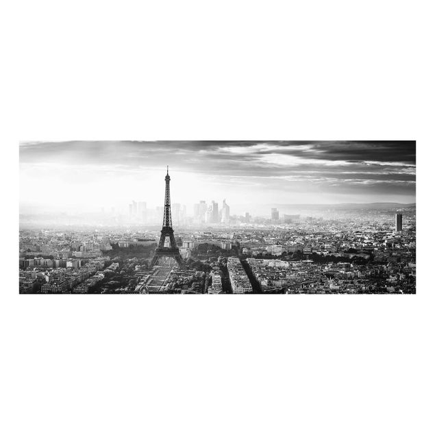 Quadro moderno La Torre Eiffel dall'alto in bianco e nero