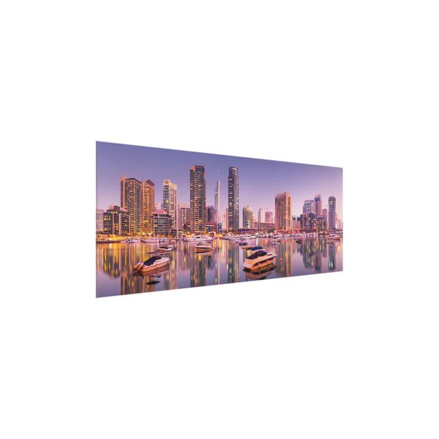 Magnettafel Glas Dubai Skyline di e Marina
